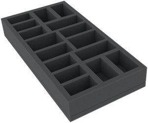 BEMFIL040BO 285 mm x 142,5 mm x 40 mm foam tray for board games with 16 compartments