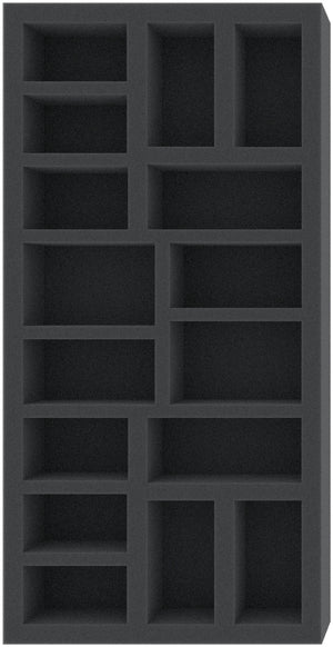 BEMFIL040BO 285 mm x 142,5 mm x 40 mm foam tray for board games with 16 compartments