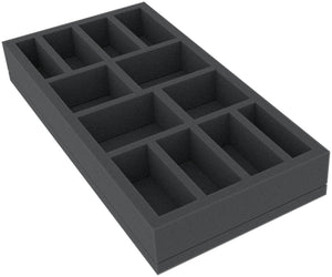 BEMFIN040BO 285 mm x 142,5 mm x 40 mm foam tray for board games with 12 compartments