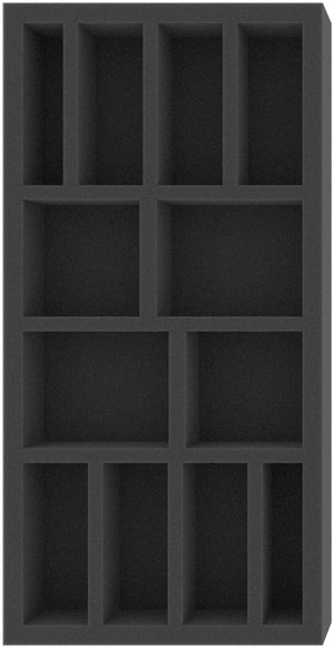 BEMFIN040BO 285 mm x 142,5 mm x 40 mm foam tray for board games with 12 compartments