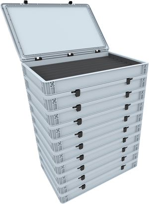 Euro Box with Zugliege - 7 compartments for TT Gauge - for model railway locomotives, wagons and vehicles