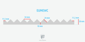 EUMEWC040 560 mm x 360 mm x 28 mm Feldherr zig-zag pattern foam tray for Euro Container 60 x 40