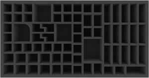 FBMFIG070BO 480 mm x 250 mm x 70 mm foam tray for board games with 68 compartments