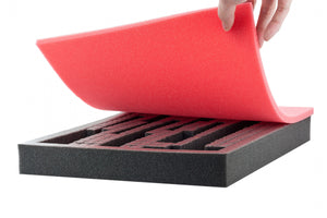 FS010Bred10 10pcs. 345 mm x 275 mm x 10 mm colored foam for Shadowboard red