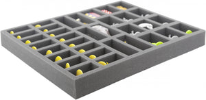 FS040ZC17 40 mm Full-Size Schaumstoff mit 34 Fächern für Zombicide Figuren und Zubehör