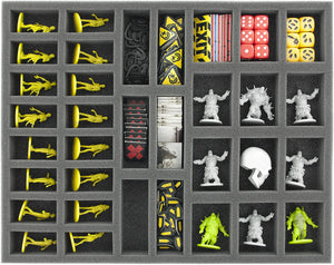 FS040ZC17 40 mm Full-Size Schaumstoff mit 34 Fächern für Zombicide Figuren und Zubehör