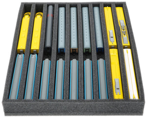 FS040A001 Foam inlay N-gauge - vertical - 9 slots for model railway locomotives, wagons and vehicles