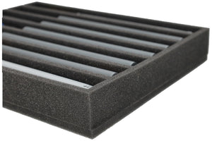 FS050A004 Foam inlay TT Scale - upright - 7 slots for model railway locomotives, wagons, and vehicles