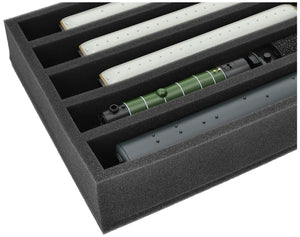 FS065A002 Foam inlay 00 Gauge - vertical - 5 slots for model railway locomotives, wagons and vehicles