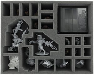 FSFH085BO 85 mm full-size foam tray with 22 compartments for all Zombicide Black Plague Monsters
