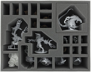FSFH085BO 85 mm full-size foam tray with 22 compartments for all Zombicide Black Plague Monsters