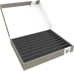 Feldherr Storage Box FSLB040 for model railway locomotives, wagons and vehicles - 9 slots for N gauge vertical