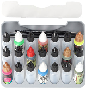 Feldherr paint rack with brush compartment for 4l Really Useful Box - 21 paint bottles
