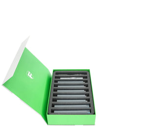 Feldherr Magnetic Box green for model railway locomotives, wagons and vehicles - 9 slots for N Gauge - vertical