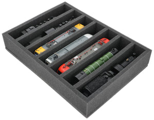 DD065A003 Feldherr foam insert for model railway - H0 scale - 7 compartments - for upright storage