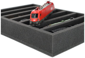 DD065A003 Feldherr foam insert for model railway - H0 scale - 7 compartments - for upright storage