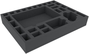 HBMFIT060BO 394 mm x 294 mm x 60 mm foam tray for board games with 29 compartments