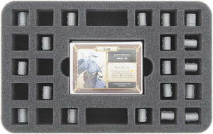 HS030MD09 30 mm half-size foam tray 24 square cut-outs plus card-slot for Massive Darkness