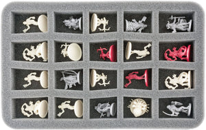 HS035A022 35 mm foam tray for miniatures in scale 1:56 (28 mm) - 20 compartments