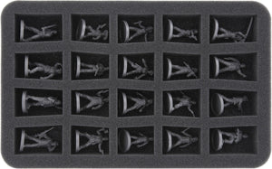 HS035A022 35 mm foam tray for miniatures in scale 1:56 (28 mm) - 20 compartments