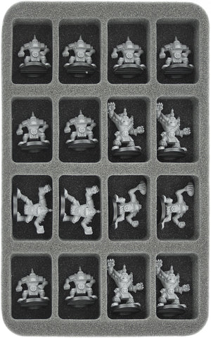 HS035BB02 35 mm half-size foam tray for 16 bigger Blood Bowl miniatures