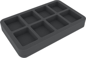 HSCX035BO 35 mm half-size Figure Foam Tray with base - 8 large cut-outs