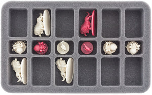 HS035DC02 foam tray for Descent: Journeys in the Dark 2nd Edition - 18 miniatures HS035DC02 35 mm Half-Size Foam Tray for 18 Descent figures