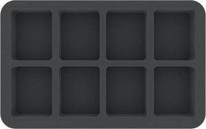 HSCX035BO 35 mm half-size Figure Foam Tray with base - 8 large cut-outs