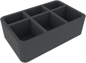 HSMFAJ080BO 80 mm Half-Size foam tray with 6 compartments