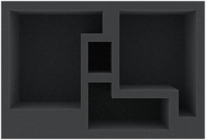 HVMFIS080BO 218 mm x 147,5 mm x 80 mm foam tray for board games with 4 compartments