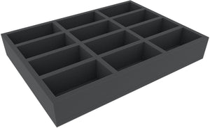 IUMFOB055BO 370 mm x 270 mm x 55 mm foam tray with 12 compartments