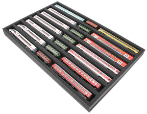 JV040A004 Feldherr foam insert for model railway - TT scale - 7 compartments - for horizontal storage