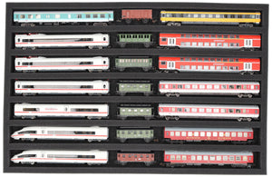 JV040A004 Feldherr foam insert for model railway - TT scale - 7 compartments - for horizontal storage
