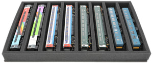 JV050A006 Feldherr foam insert for model railway - 00 scale - 8 compartments - for horizontal storage