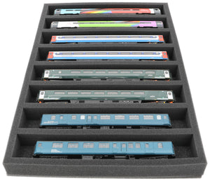 JV050A006 Feldherr foam insert for model railway - 00 scale - 8 compartments - for horizontal storage