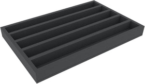 JVMFOT050BO 570 mm x 370 mm x 50 mm foam tray with 5 compartments
