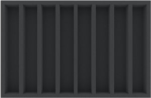 JVMFOS050BO 570 mm x 370 mm x 50 mm foam tray with 8 compartments