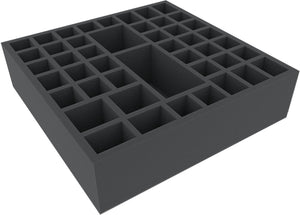 BSMFLP075BO 290 mm x 290 mm x 75 mm foam tray for board games with 46 compartments