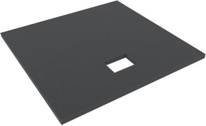 BXMFLU010 312 mm x 312 mm x 10 mm Schaumstoffboden / Schaumstoffzuschnitt mit Loch