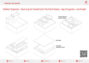 Feldherr Organizer Insert + foam tray for Tainted Grail: The Fall of Avalon - Age of Legends + Last Knight