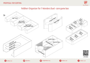 Feldherr Organizer Insert for 7 Wonders Duel - core game box