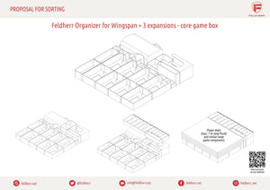 Feldherr Organizer Insert for Wingspan base game + Europe + Asia + Oceania