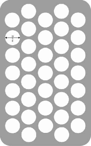 HS070P1BO 70 mm Half-Size Schaumstoffeinlage mit 37 Fächern