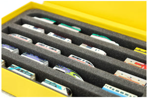 Feldherr Magnetic Box yellow for Z-Shorty model railway - 5 compartments - foam insert for horizontal storage